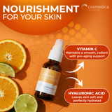 Cosmedica Skincare Vitamin C Serum for Face with Hyaluronic Acid – Anti Aging Serum for Dark Spots, Fine Lines, Wrinkles – Hydrating Collagen Booster for Women & Men