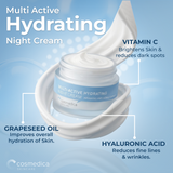 Cosmedica Skincare Multi-Active Hydrating Night Cream – Anti Aging Face & Neck Moisturizer with Hyaluronic Acid, Shea Butter, Glycolic Acid & Vitamin E – Overnight Wrinkle Repair Cream for Dry & Sensitive Skin, 2 oz