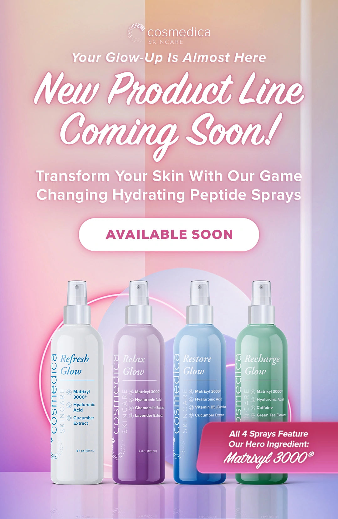 Introducing Cosmedica Skincare’s Hydrating Peptide Sprays: A Revolution in Hydration and Anti-Aging