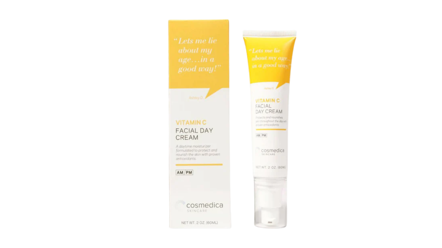 Vitamin C facial day cream tube and box packaging