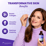 Cosmedica Skincare Matrixyl 3000 Peptide Serum with Hyaluronic Acid | Hydrating Lightweight Face Serum for Sensitive Skin | Firming Serum with Aloe Vera Vitamin E | 2oz.
