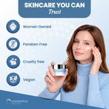 Cosmedica Skincare Eye Cream 0.7 Ounce | Anti-Aging Hydration Eye Cream with Green Tea Caffeine Peptide Complex | Lightweight Non-Greasy Formula for Dark Circles Puffiness Wrinkles Fine Lines