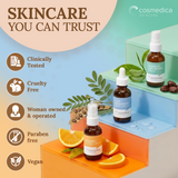 Cosmedica Skincare Facial Serum Trio Set – Vitamin C Serum, 2.5% Retinol Serum & Hyaluronic Acid Serum for Face – Anti Aging, Brightening & Hydrating Skincare – Reduce Wrinkles & Dark Spots – Vegan, Cruelty Free (3 x 1oz)